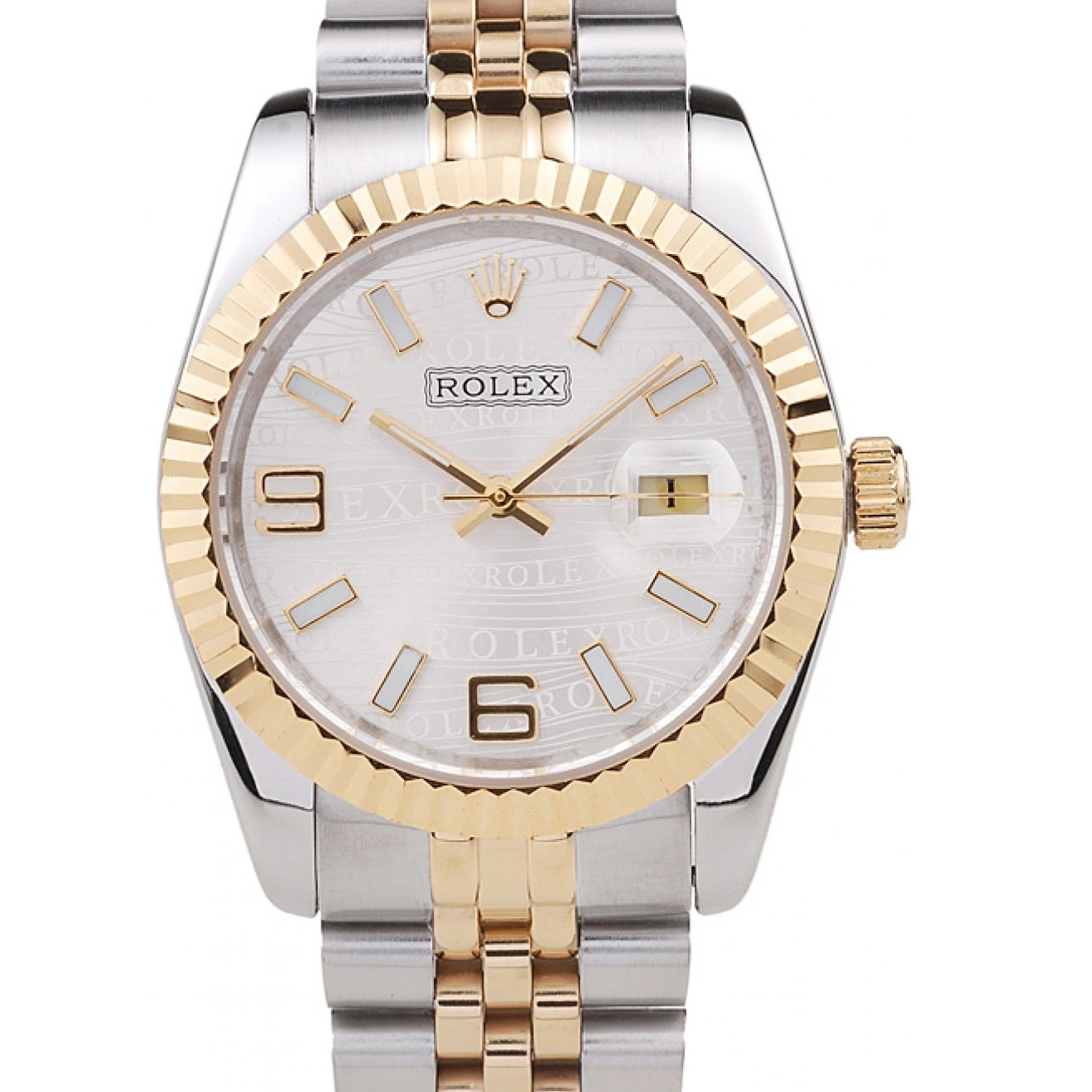 DateJust Rolex Steel Stainless Dial 98084 Plated Tone 18k Silver Gold Two 0717